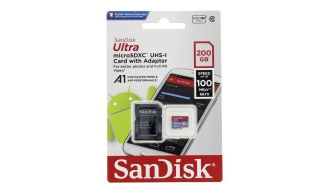 Sandisk Ultra memory card 200 GB MicroSDXC Class 10 UHS-I