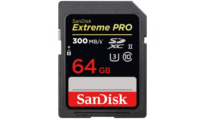 SanDisk Extreme Pro SDXC 64GB - 300/MB/s UHS-II; EAN: 619659144463