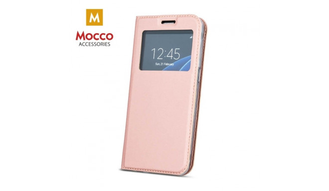 Mocco Smart Look Case Чехол Книжка с окошком для телефона Apple iPhone X / XS Розовый
