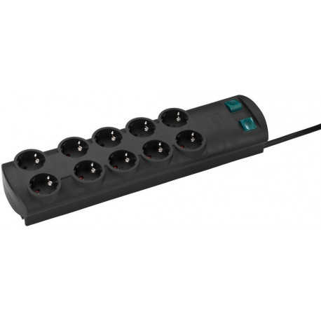 Primera-Line Steckdosenleiste 10-fach Duo (schwarz, 2 Meter)