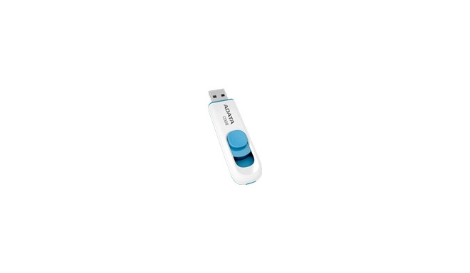Adata flash drive 64GB C008 Slider USB 2.0, white/blue