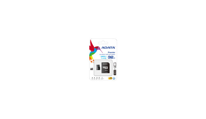 Adata memory card microSDHC 32GB UHS-I Class10 + adapter