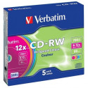 Verbatim CD-RW 700MB 12x 5tk karbis