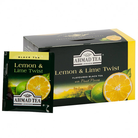 Must tee Ahmad Alu Lemon & Lime, sidruni ja laimi, 20 tk x 2 g (2 tk)