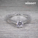 Hûggot Geometry 925 Sterling Silver Ring with Zircons Created with Swarovski®Crystals (17,5 mm)