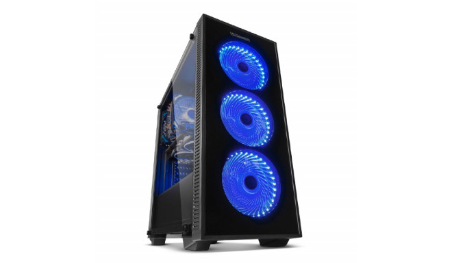 NOX arvutikorpus ATX Semi-tower TG Fan Blue LED ATX, must (ICACSM0404)