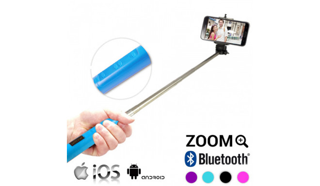 Bluetooth Selfie Stick with Zoom (Pink)