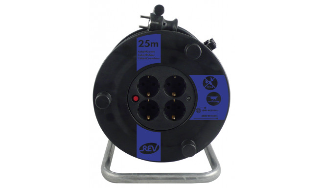 REV Cable Drum kompact Plastic 25m 4-fold black