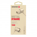 Swissten YS500 Stereo Earphones With Microphone and Remote in TPE Flat Cable / 3,5mm / 1.2m Gold