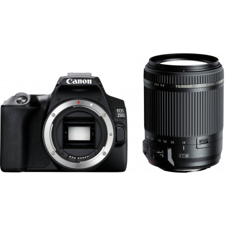 Canon EOS 250D + Tamron 18-200mm VC, melns