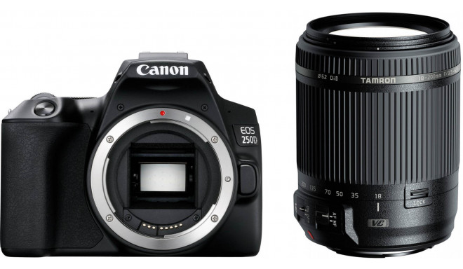 Canon EOS 250D + Tamron 18-200mm VC, melns