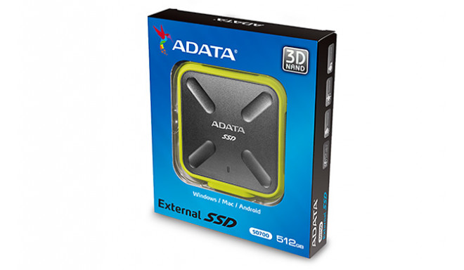 ADATA Externall SSD SD700 512 GB, USB 3.1, Bl