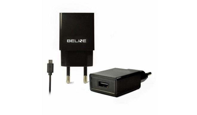 Travel charger USB + microUSB 1A black