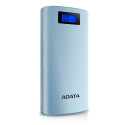 Power Bank ADATA AP20000D-DGT-5V-CBL (20000mAh; microUSB, USB; blue color)