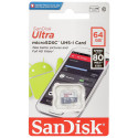 SanDisk mälukaart microSDXC 64GB Ultra 80MB/s Class 10 (SDSQUNS-064G-GN3MN)