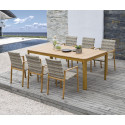 Garden furniture set CAPTAIN table and 6 chairs 200x100xH87cm, table top: polywood, aluminum frame, 