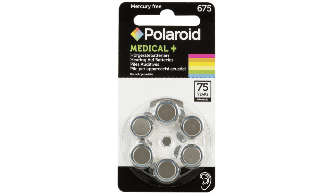 Polaroid battery Zinc Air 675 Hearing Aid 1x6pcs