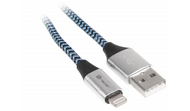 Tracer kaabel USB 2.0 lightning 1m, must/sinine