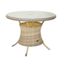 Aiamööbli komplekt WICKER laud ja 4 tooli (1270), D100xH76cm, alumiiniumraam plastikpunutisega, värv