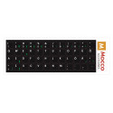 Mocco Keyboard Sticks ENG / EE With Laminated Waterproof Level Black / Green