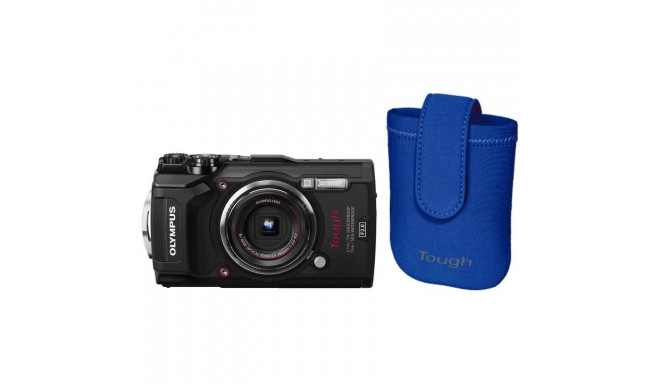 Camera TG-5 black + Tough case blue