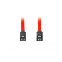 SATA DATA II (3GB/S) F/F CABLE 70CM METAL CLIPS RED LANBERG
