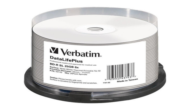 Verbatim BD-R 25GB 6x DL+ Printable Thermal 25pcs Cake Box