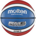 Basketball GMX5-C, synth. Leather, grippy, 12 panels, white/red/blue, TM Molten