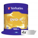 4x100 Verbatim DVD-R 4,7GB 16x Speed, matt silver