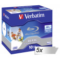 5x10 Verbatim BD-R Blu-Ray 50GB 6x Speed printable Jewel Case