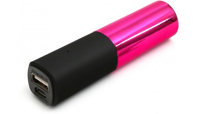 Platinet lādētājs-akumulators Lipstick 2600mAh, rozā