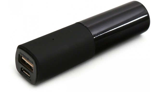 Platinet lādētājs-akumulators Lipstick 2600mAh, melns