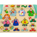 Wooden puzzle, girl dress up