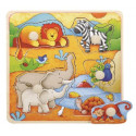 Wooden puzzle with thumbtacks TOP BRIGHT - Africa 17x17 cm