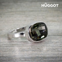 Hûggot Night Rhodium-Plated Ring Created with Swarovski®Crystals (17,5 mm)