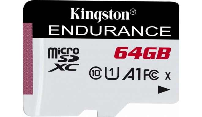 Kingston High Endurance 64 GB microSDXC, memory card (white / black, UHS-I (U1), Class 10)