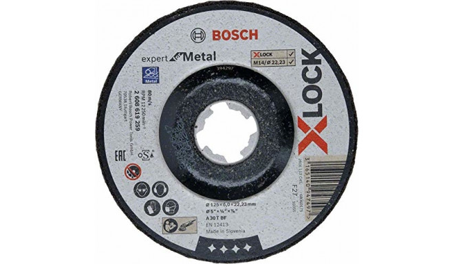 Bosch roughing X-LOCK Expert for Metal 125mm cranked grinding wheel (125 x 6 x Length 22.23mm)