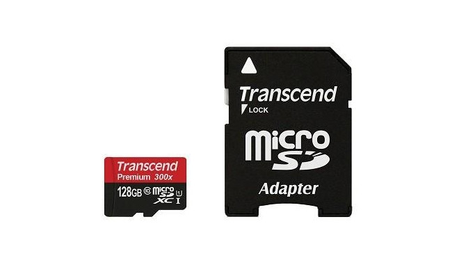 Transcend mälukaart microSDXC 128GB UHS-I + adapter (TS128GUSDU1)
