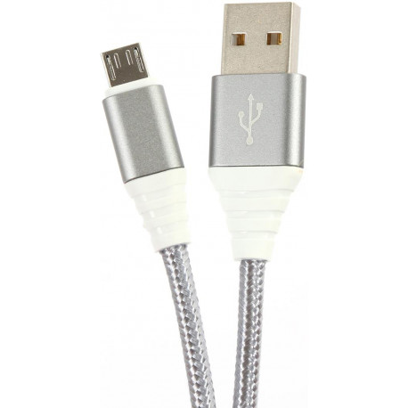 Omega cable microUSB 2A braided 1m, grey (44259)