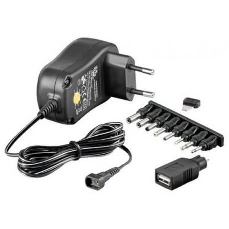 Techly universālais lādētājs 3-12V 1A 12W + 7 spraudņi