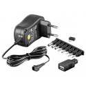 Techly universal charger 3-12V 1A 12W + 7 plugs