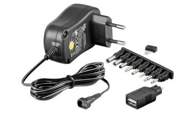 Techly universal charger 3-12V 1A 12W + 7 plugs