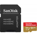 SanDisk карта памяти microSDXC 64GB Extreme Plus V30 A2 + адаптер