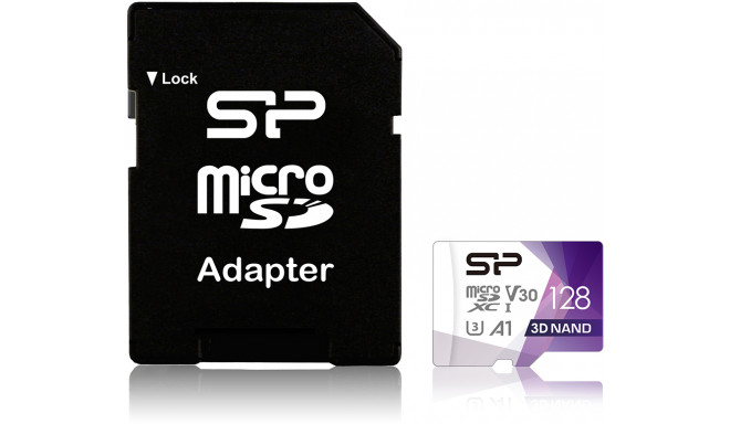 Silicon Power карта памяти microSDXC 128GB Superior Pro V30 + адаптер