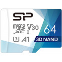 Silicon Power карта памяти  microSDXC 64GB Superior Pro V30 + адаптер