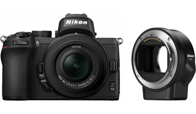Nikon Z50 + Nikkor Z DX 16-50mm + mount adapter FTZ 