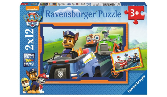 Puzzle 2x12 pcs - Paw Patrol, In action