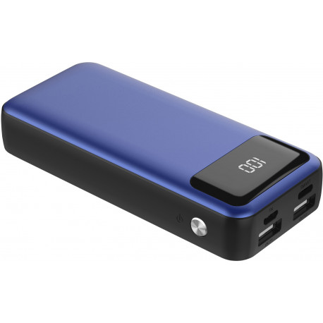 Platinet power bank 10000mAh LCD USB-C, blue