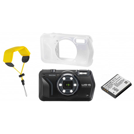 Ricoh WG-6 Kit, must (lisaaku + vutlar + ujuv randmerihm)
