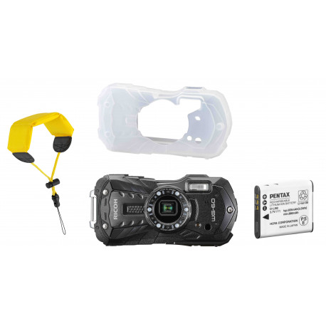 Ricoh WG-60 Kit, melns (rezerves akumulators+ aizsargapvalks + peldošā siksna)